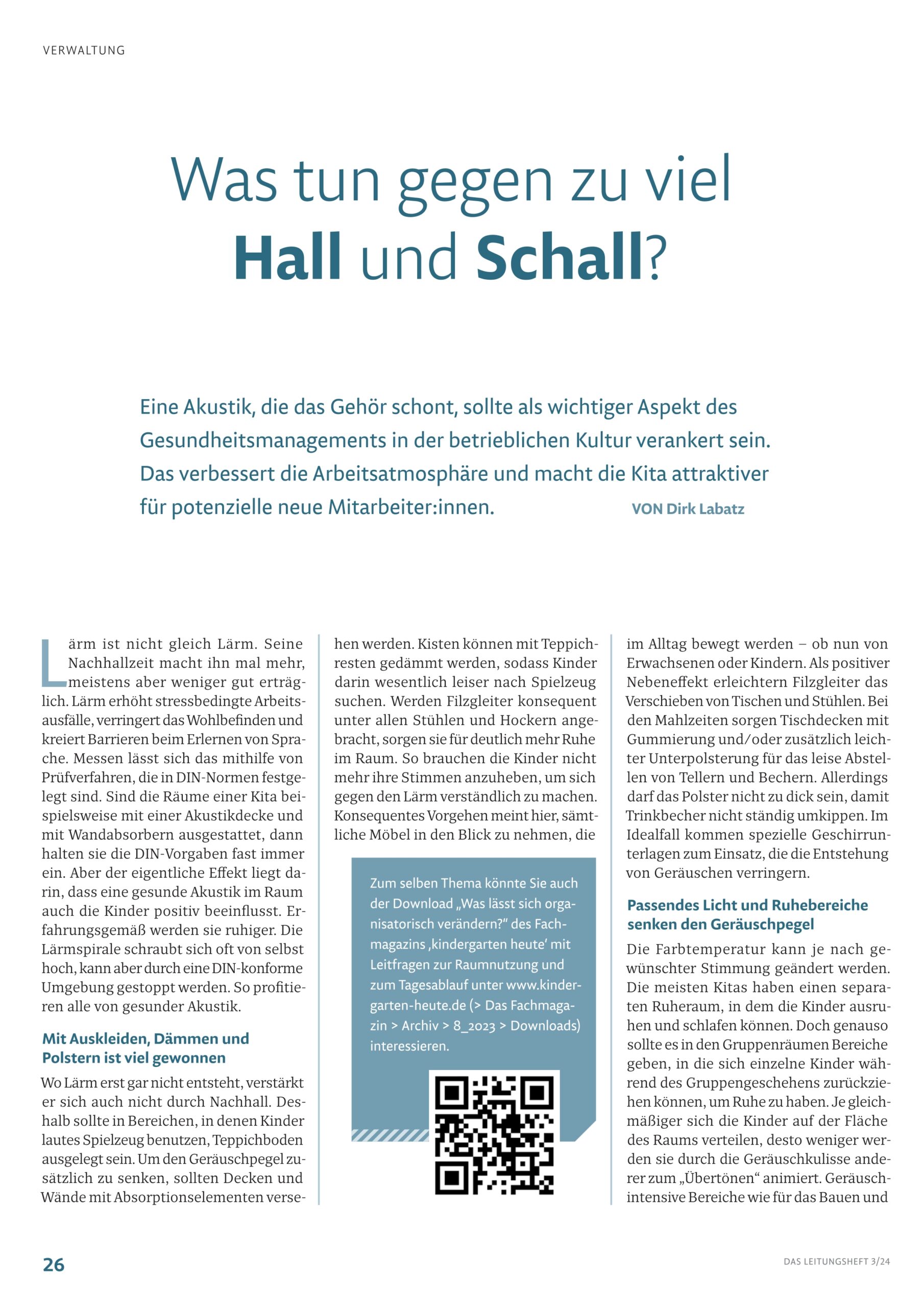 Kindergarten Heute Fachartikel Raumakustik-1